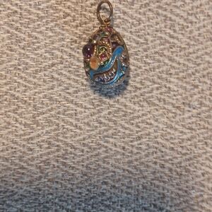 Vintage Russian, Silver, Cloisnne Egg, Pendant